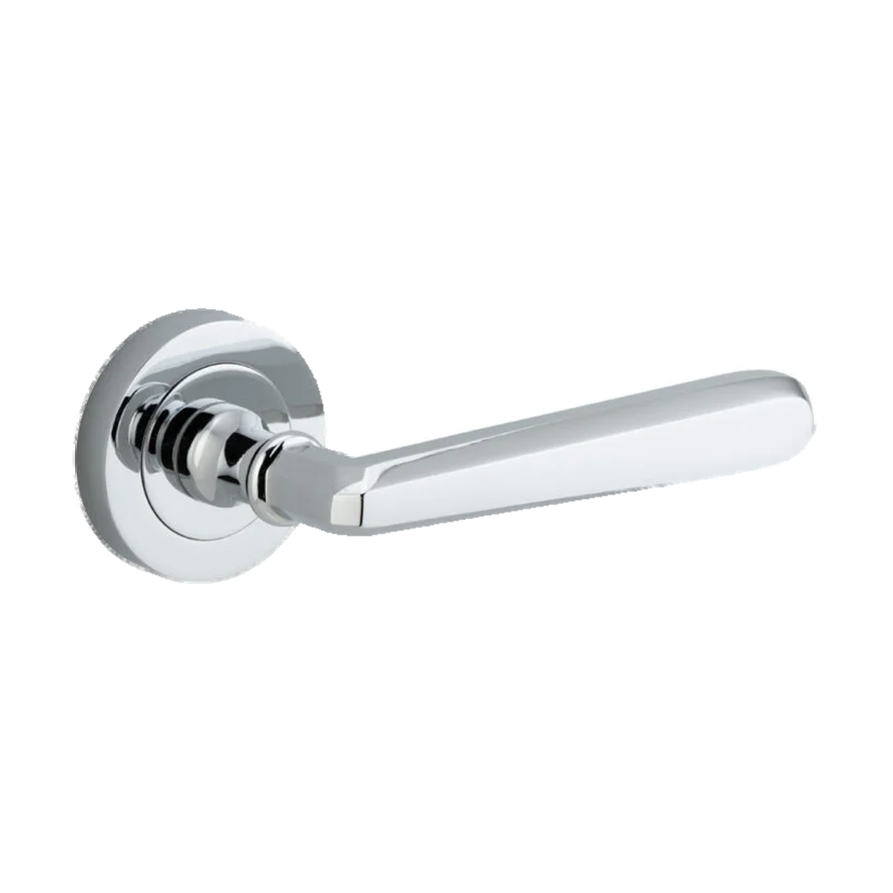 Iver Copenhagen Lever on Round Rose (Pair) — Polished Chrome — LHTR20804