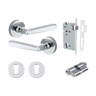 Iver Copenhagen Lever on Round Rose (Pair) — Polished Chrome — LHTR20804KENTR60KK