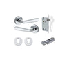 Door Lever Copenhagen Round Rose Polished Chrome D52xP61mm Entrance Kit, Mortice Lock Euro Polished Chrome CTC85mm Backset 60mm, Euro Cylinder Key Thumb 6 Pin Polished Chrome L70mm KA1, Escutcheon Euro Concealed Fix Round Pair Polished Chrome D52x… in Pol