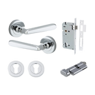 Iver Copenhagen Lever on Round Rose (Pair) — Polished Chrome — LHTR20804KENTR60KT