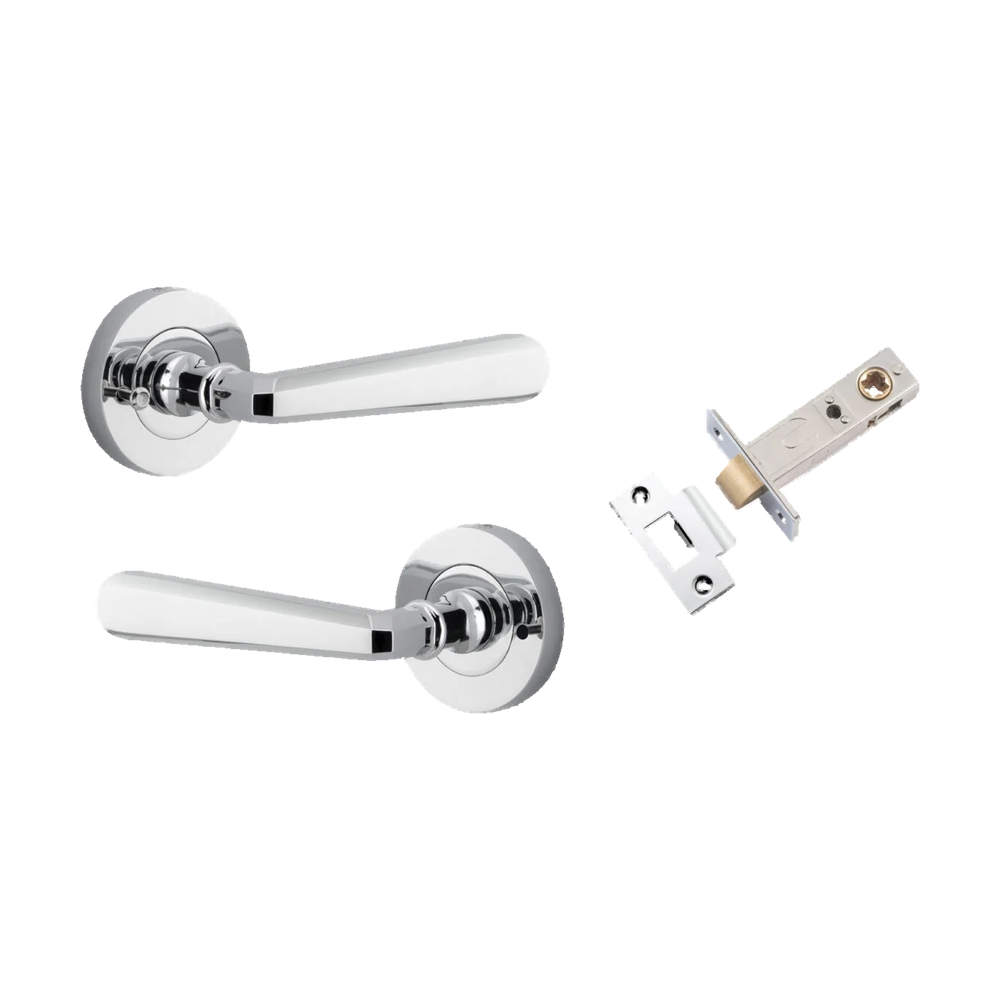 Iver Copenhagen Lever on Round Rose (Pair) — Polished Chrome — LHTR20804KIBPRIV60