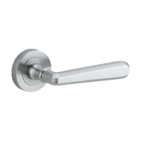 Iver Copenhagen Lever on Round Rose (Pair) — Brushed Chrome — LHTR20805