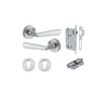 Door Lever Copenhagen Round Rose Brushed Chrome D52xP61mm Entrance Kit, Mortice Lock Euro Brushed Chrome CTC85mm Backset 60mm, Euro Cylinder Dual Function 5 Pin Brushed Chrome L65mm KA1, Escutcheon Euro Concealed Fix Round Pair Brushed Chrome D52x… in Bru
