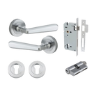 Iver Copenhagen Lever on Round Rose (Pair) — Brushed Chrome — LHTR20805KENTR60KK