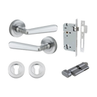 Iver Copenhagen Lever on Round Rose (Pair) — Brushed Chrome — LHTR20805KENTR60KT
