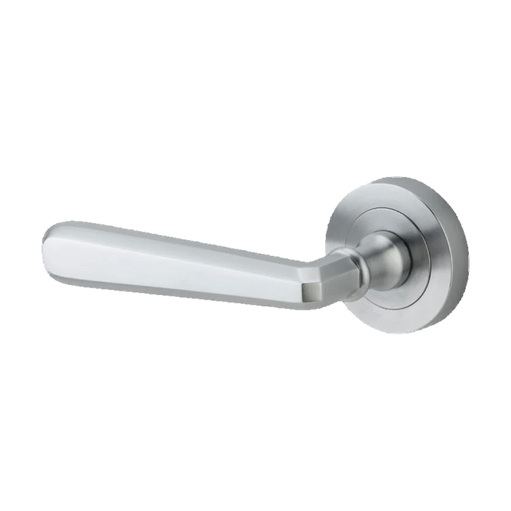 Iver Copenhagen Lever on Round Rose (Pair) — Brushed Chrome — LHTR20805LHF