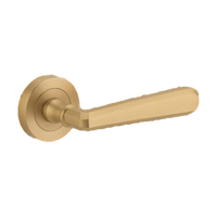 Iver Copenhagen Lever on Round Rose (Pair) — Brushed Brass — LHTR20806