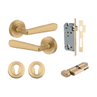 Iver Copenhagen Lever on Round Rose (Pair) — Brushed Brass — LHTR20806KENTR60KT