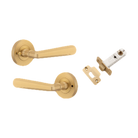 Iver Copenhagen Lever on Round Rose (Pair) — Brushed Brass — LHTR20806KIBPRIV60