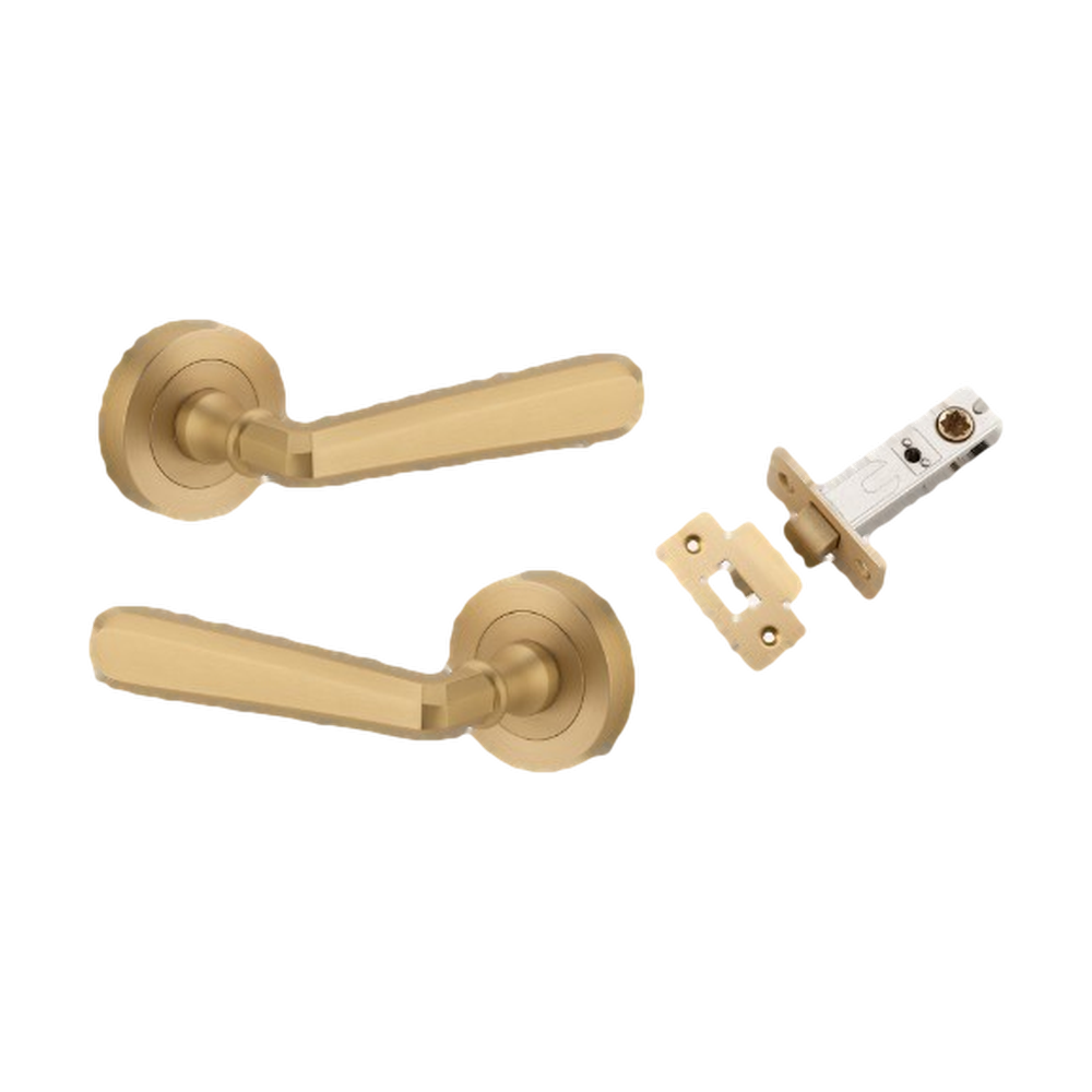 Iver Copenhagen Lever on Round Rose (Pair) — Brushed Brass — LHTR20806KPASS60