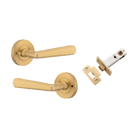 Iver Copenhagen Lever on Round Rose (Pair) — Brushed Brass — LHTR20806KPRIV60