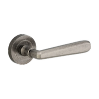 Iver Copenhagen Lever on Round Rose (Pair) — Distressed Nickel — LHTR20807