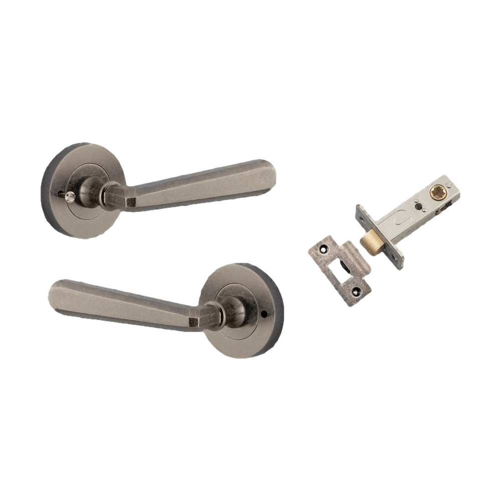 Iver Copenhagen Lever on Round Rose (Pair) — Distressed Nickel — LHTR20807KIBPRIV60