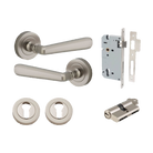 Iver Copenhagen Lever on Round Rose (Pair) — Satin Nickel — LHTR20809KENTR60KK