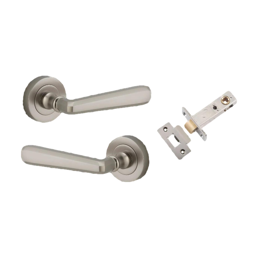 Iver Copenhagen Lever on Round Rose (Pair) — Satin Nickel — LHTR20809KPASS60