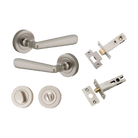 Iver Copenhagen Lever on Round Rose (Pair) — Satin Nickel — LHTR20809KPRIV60