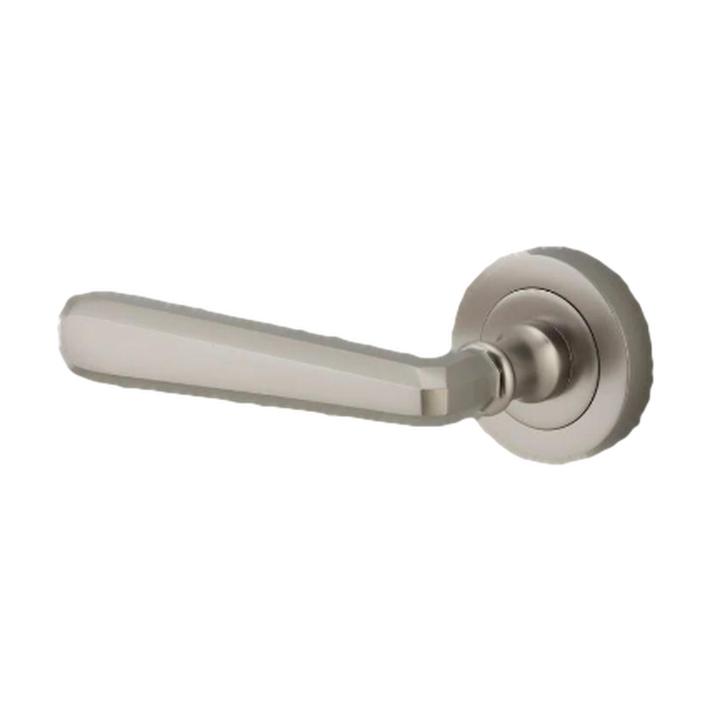 Iver Copenhagen Lever on Round Rose (Pair) — Satin Nickel — LHTR20809LHF