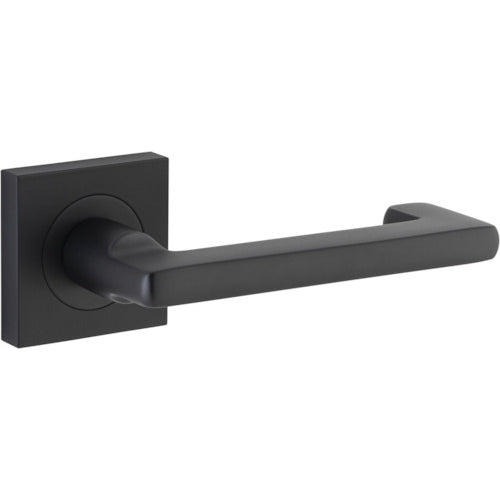 Door Lever Baltimore Return Square Rose Matt Black H52xW52xP58mm
(Latch/Lock Sold Separately) in Matt Black