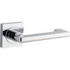 Door Lever Baltimore Return Square Rose Polished Chrome H52xW52xP58mm

(Latch/Lock Sold Separately) in Polished Chrome