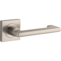 Door Lever Baltimore Return Square Rose Satin Nickel H52xW52xP58mm
(Latch/Lock Sold Separately) in Satin Nickel