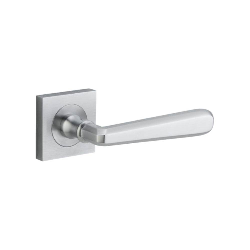 Door Lever Copenhagen Square Rose Brushed Chrome H52xW52xP61mm

(Latch/Lock Sold Separately) in Brushed Chrome