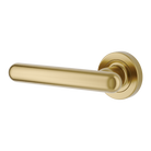 Door Lever Puerto Rose Round Fixed Left Hand Brushed Gold PVD L145xP61mm BPD52mm in Brushed Gold PVD