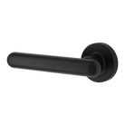 Door Lever Puerto Rose Round Fixed Left Hand Matt Black L145xP61mm BPD52mm in Matt Black