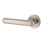 Door Lever Puerto Rose Round Fixed Left Hand Satin Nickel L145xP61mm BPD52mm in Satin Nickel
