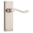 Door Lever Camden Latch Pair Satin Nickel H152xW50xP60mm in Satin Nickel