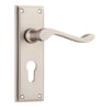 Door Lever Camden Euro Pair Satin Nickel H152xW50xP60mm in Satin Nickel