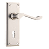 Door Lever Camden Lock Pair Satin Nickel H152xW50xP60mm in Satin Nickel