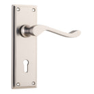 Door Lever Camden Lock Pair Satin Nickel H152xW50xP60mm in Satin Nickel