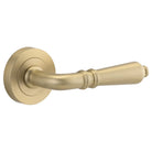 Door Lever Sarlat Round Rose Pair Brushed Brass D52xP58mm

(Latch/Lock Sold Separately) in Brushed Brass