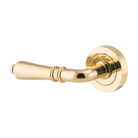 Door Lever Sarlat Rose Round Concealed Fix Left Hand Fixed Polished Brass L111xP56mm BPD52mm in Polished Brass