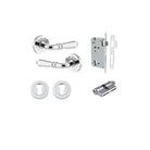 Door Lever Sarlat Round Rose Pair Polished Chrome D52xP58mm Entrance Kit, Mortice Lock Euro Polished Chrome CTC85mm Backset 60mm, Euro Cylinder Dual Function 5 Pin Polished Chrome L65mm KA1, Escutcheon Euro Concealed Fix Round Pair Polished Chrome… in Pol