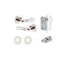 Door Lever Sarlat Round Rose Pair Polished Nickel D52xP58mm Entrance Kit, Mortice Lock Euro Polished Nickel CTC85mm Backset 60mm, Euro Cylinder Dual Function 5 Pin Polished Nickel L65mm KA1, Escutcheon Euro Concealed Fix Round Pair Polished Nickel… in Pol