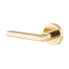 Door Lever Baltimore Rose Round Concealed Fix Left Hand Fixed Polished Brass L118xP57mm BPD52mm in Polished Brass