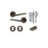 Door Lever Baltimore Round Rose Pair Signature Brass D52xP58mm Entrance Kit, Mortice Lock Euro Signature Brass CTC85mm Backset 60mm, Euro Cylinder Dual Function 5 Pin Signature Brass L65mm KA1, Escutcheon Euro Concealed Fix Round Pair Signature Bra… in Si