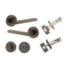 Door Lever Baltimore Round Rose Pair Signature Brass D52xP58mm Privacy Kit, Tube Latch Split Cam 'T' Striker Signature Brass Backset 60mm, Privacy Bolt Round Bolt Signature Brass Backset 60mm, Privacy Turn Oval Concealed Fix Round Signature Brass … in Signature Brass
