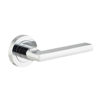 Door Lever Baltimore Round Rose Pair Polished Chrome D52xP58mm
(Latch/Lock Sold Separately) in Polished Chrome