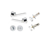 Door Lever Baltimore Round Rose Pair Polished Chrome D52xP58mm Privacy Kit, Tube Latch Split Cam 'T' Striker Polished Chrome Backset 60mm, Privacy Bolt Round Bolt Polished Chrome Backset 60mm, Privacy Turn Oval Concealed Fix Round Polished Chrome … in Pol