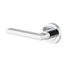 Door Lever Baltimore Rose Round Concealed Fix Left Hand Fixed Polished Chrome L118xP57mm BPD52mm in Polished Chrome