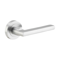 Door Lever Baltimore Round Rose Pair Brushed Chrome D52xP58mm
(Latch/Lock Sold Separately) in Brushed Chrome
