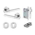 Door Lever Baltimore Round Rose Pair Brushed Chrome D52xP58mm Entrance Kit, Mortice Lock Euro Brushed Chrome CTC85mm Backset 60mm, Euro Cylinder Dual Function 5 Pin Brushed Chrome L65mm KA1, Escutcheon Euro Concealed Fix Round Pair Brushed Chrome … in Brushed Chrome