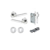 Door Lever Baltimore Round Rose Pair Brushed Chrome D52xP58mm Entrance Kit, Mortice Lock Euro Brushed Chrome CTC85mm Backset 60mm, Euro Cylinder Key Thumb 6 Pin Brushed Chrome L70mm KA1, Escutcheon Euro Concealed Fix Round Pair Brushed Chrome D52x… in Bru