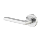 Door Lever Baltimore Rose Round Concealed Fix Left Hand Fixed Brushed Chrome L118xP57mm BPD52mm in Brushed Chrome