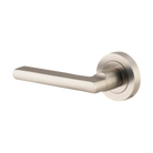 Door Lever Baltimore Round Rose Single Fixed Lever, Satin Nickel H52xW52xP55mm [Left Hand] in Satin Nickel