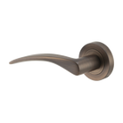Door Lever Oxford Rose Round Concealed Fix Left Hand Fixed Signature Brass L125xP63mm BPD52mm in Signature Brass