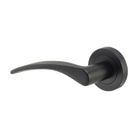 Door Lever Oxford Rose Round Concealed Fix Left Hand Fixed Matt Black L125xP63mm BPD52mm in Matt Black