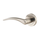 Door Lever Oxford Rose Round Concealed Fix Left Hand Fixed Satin Nickel L125xP63mm BPD52mm in Satin Nickel
